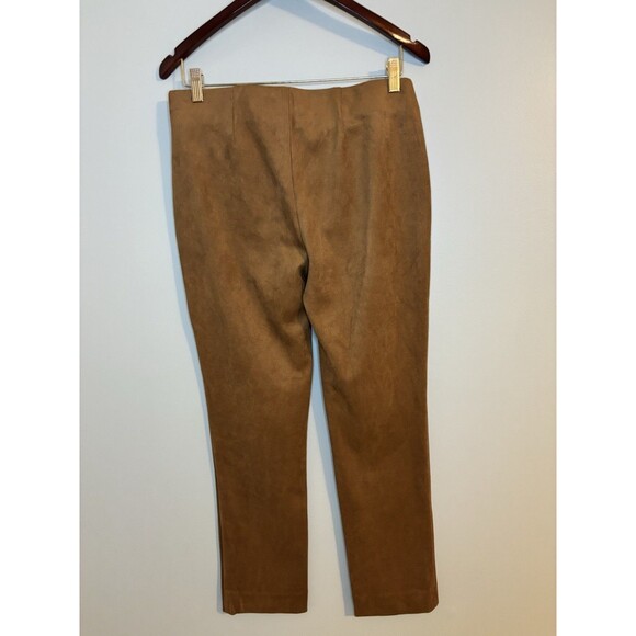Chico’s Faux Suede Juliet Slim Ankle Pants Burnt Sienna Classic Boho Chic Slim - Picture 5 of 10
